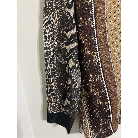 Vintage Allison Taylor Cheetah Print 100% Silk Button Up Shirt Women Size L - Picture 5 of 10